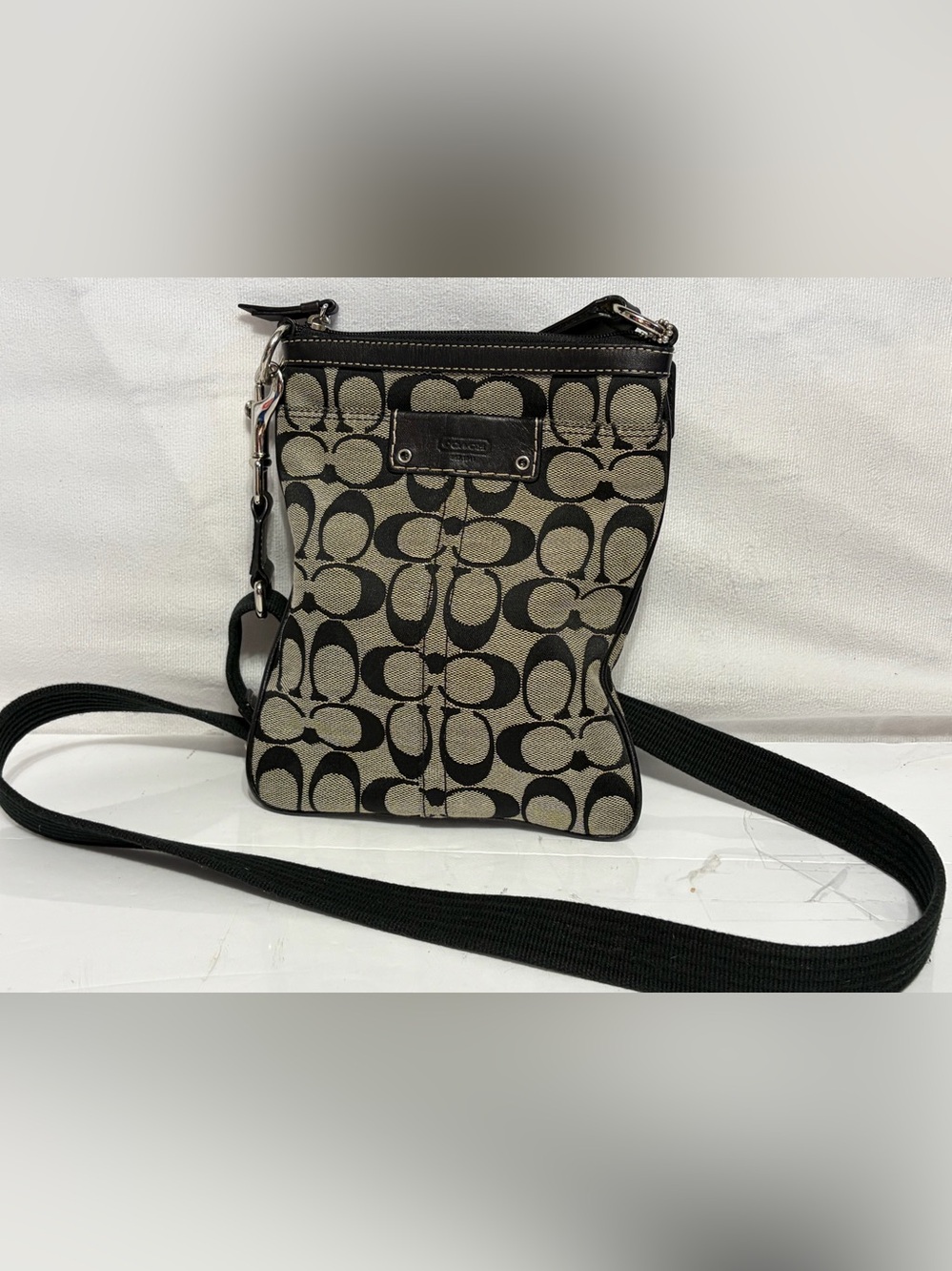 Vintage Y2K Coach Signature Jacquard Swingpack Crossbody Bag